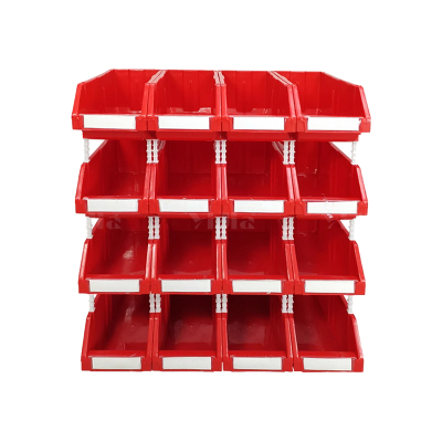 翌嘉YJ4121765 斜口组合式零件盒收纳分类货架型盒箱 红色 16只装 810*450*810