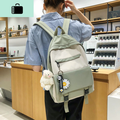 初中学生书包女ins风日韩版高中原宿大容量简约小雏菊森系双肩包NEW LAKE