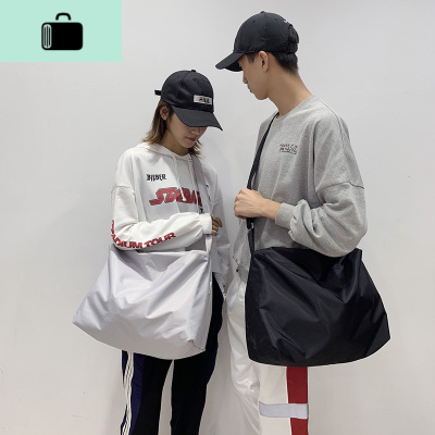 大容量短途旅行包女简约防水尼龙单肩包运动健身包潮男学生斜挎包NEW LAKE女斜挎包