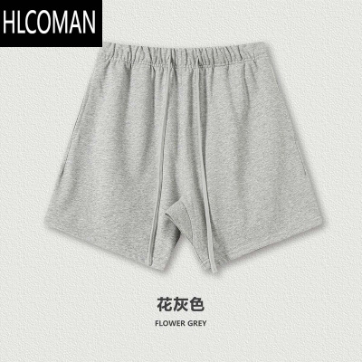 HLCOMAN425G美式运动短裤男夏灰色潮牌高街宽松篮球高克重纯色五分裤