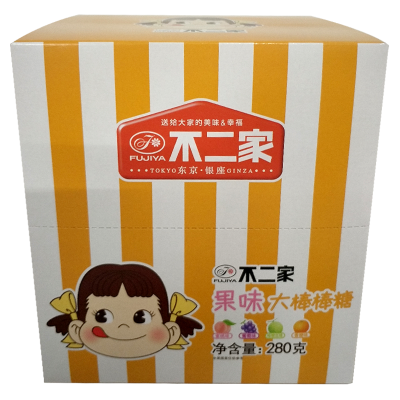 不二家棒棒糖大棒棒糖水果味28支盒装280g结婚喜糖儿童礼物零食品