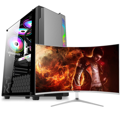  铭能 酷睿i5四核/游戏独显/8G内存/256G固态+500G机械盘 台式机 台式电脑 组装机 组装电脑 家用办公电脑主机 商务娱乐学生电脑台式主机直播网课 游戏电脑+32英寸曲面