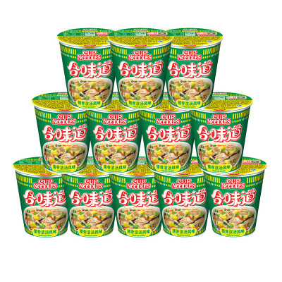 合味道(Cup noodles) 方便面组合装 杯面泡面快餐面 猪骨浓汤风味12杯整箱装