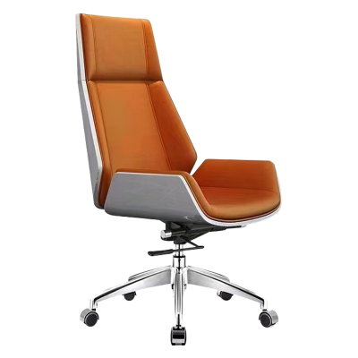 臻远 ZY-BGY-30 办公椅转椅人体工学椅电脑椅会议椅老板椅西皮 (橙色)