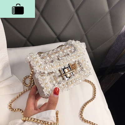 上新小包包女2020新款少女呢子网红链条单肩包百搭质感编织斜挎包NEW LAKE女士单肩包