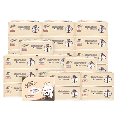 清风 AR1OSBY萌宠系列180*120mm三层100抽亲肤 抽纸 24包 整箱