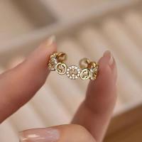 法式高级感锆石圆圈开口戒指女简约小众轻奢百搭气质开口指环新品送女朋友老婆情人节七夕生日礼物