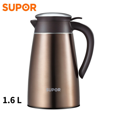苏泊尔保温壶 家用真空保温壶304不锈钢大容量长效开水瓶保温热水瓶晶韵系列摩卡金宿舍学生不锈钢热暖水瓶 KC16AP1