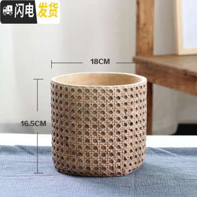 三维工匠欧式复古水泥花盆创意个性室内绿植盆栽北欧简约装饰盆器ins大号 大号花盆需要打孔请备注 底部无孔花盆容器