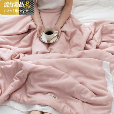 轻奢60支天丝夏被 简约北欧风纯色空调被 花边少女心可水洗夏凉被 三维工匠被子