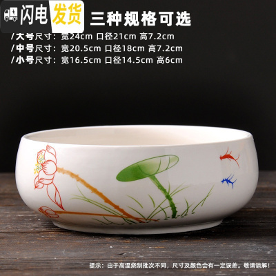 三维工匠水仙花盆铜钱水培花盆陶瓷无孔大室内碗莲荷花金钱专用盆 款式-21 大花盆容器