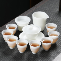 MULTIPOTENT整套功夫茶具套装中国白羊脂玉瓷冰种茶具套组素烧