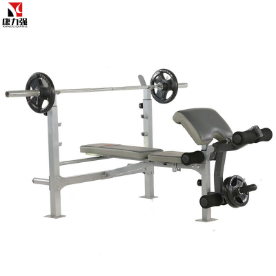康力强WF-Q8家用多功能举重卧推架室内力量训练器械杠铃举重床WF-Q8单机+80KG杠铃片+1.8米杆