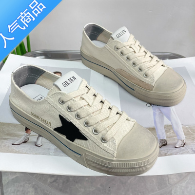 SUNTEK韩国东大门做旧帆布小脏鞋女2023秋季新款星星休闲平底板鞋脏脏鞋