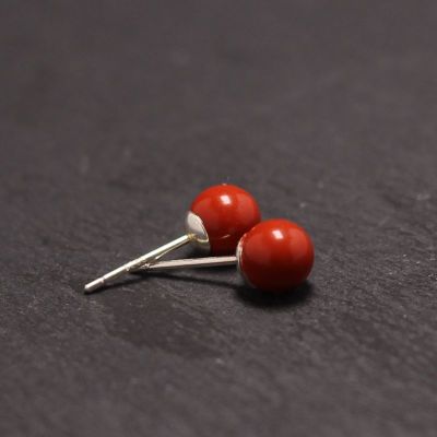 圆形银饰简约百搭纯银耳钉女不过敏养耳洞耳饰时尚纯天然水晶豆豆送女朋友老婆情人节七夕生日礼物