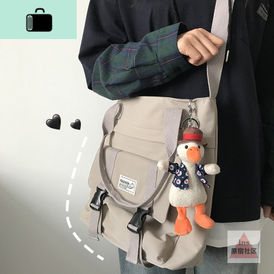 韩国ins帆布包女斜挎包原宿风学生上课包韩版少女百搭ulzzang日系NEW LAKE