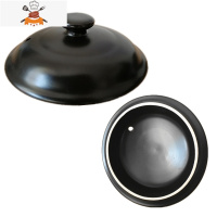 家用黑白陶瓷砂锅盖子土电炖火锅单盖配件煲汤锅盖沙锅炖锅盖 敬平 盖子直径14.5CM 带卡槽锅具配件