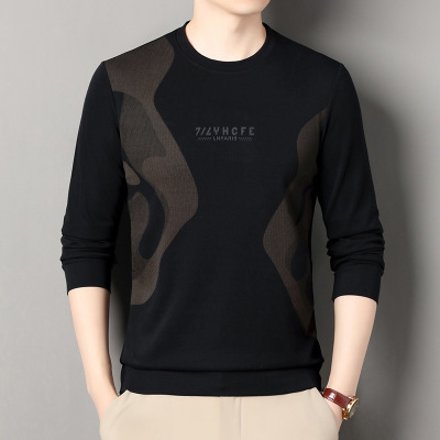 卫衣男春秋季新款男式圆领长袖T恤衫时尚潮流印花男装上衣打底衫