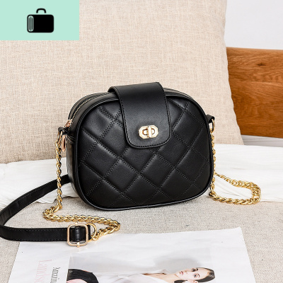 小包包女包2020新款时尚菱格链条小圆包百搭ins韩版潮单肩斜挎包NEW LAKE女士单肩包