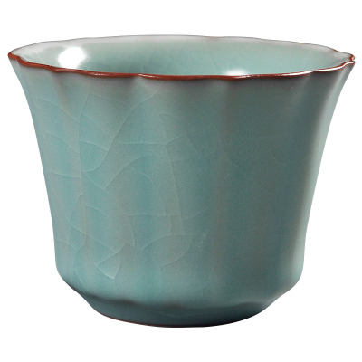 美帮汇汝窑茶杯汝瓷功夫茶具套装开片陶瓷主人杯茶道单杯大号品茗杯