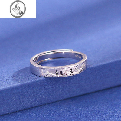 JiMi原创情侣对戒925银银轻奢送男女戒指一对七夕情人节礼物