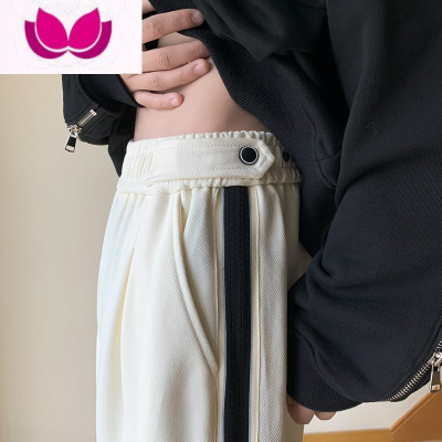 七斓美式薄款运动卫裤oversize宽松潮男裤子百搭潮流凉感休闲冰丝裤夏