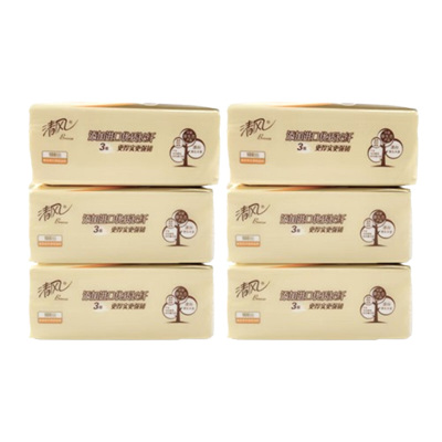 清风抽纸亲肤厚实3层100抽*6包萌宠系列AR62GDT