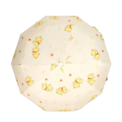 友谊船 维尼熊10骨雨伞全自动晴雨两用太阳伞遮阳伞黑胶防晒防紫外线 个