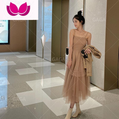 七斓西装网纱连衣裙套装女2023早春新款盐系轻熟茶系穿搭一整套小个子