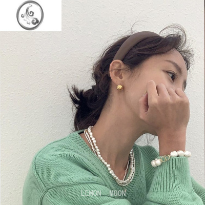 JiMi小金球 凹凸感光面圆球蚊香盘耳夹耳钉ins冷淡风金属小众时髦耳饰