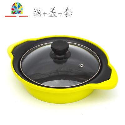 煲仔饭专用锅焖鸡饭砂锅米线韩式家商用铸铁浅可高温电磁炉不粘 FENGHOU 煲仔锅绿色