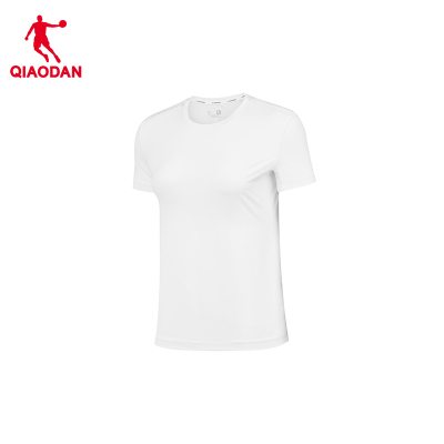 乔丹(QIAODAN) 女款针织短袖T恤衫 夏季速干冰感防晒衣 乔丹白 KHS32251154