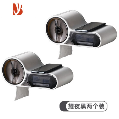 三维工匠卫生间纸巾盒防水免打孔厕纸盒壁挂式厕所抽纸盒卫生纸卷纸置物架 2个装[防水防潮 免打孔]两卫推荐