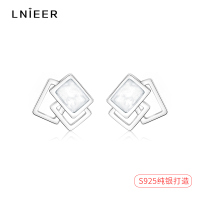 925纯银几何耳钉女2025年新款耳环轻奢小众高级感气质耳饰送女朋友老婆情人节七夕生日礼物