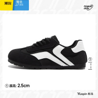 聚范黑色德训鞋女2024夏秋新款平底百搭板鞋子休闲透气运动单鞋女