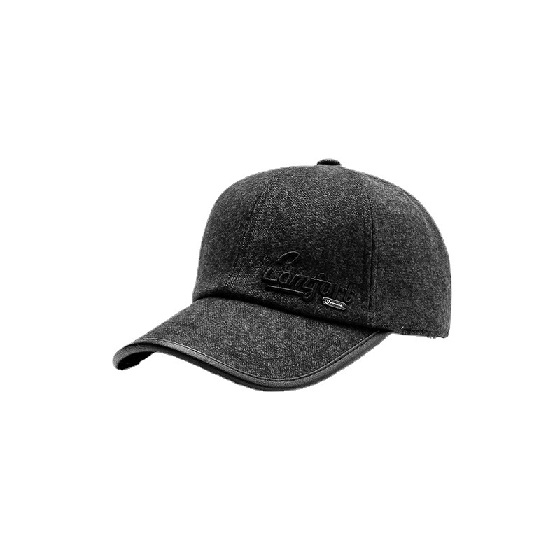 中老年帽子秋冬护耳保暖鸭舌帽2018新款棒球帽简约时尚男士