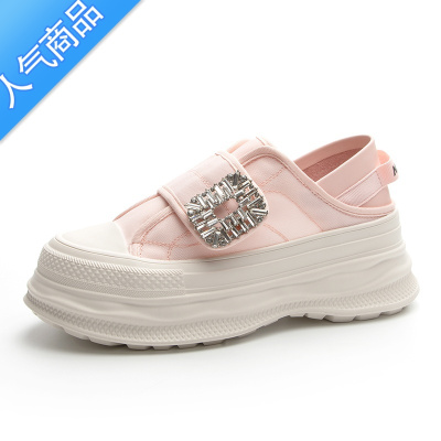 SUNTEK网面透气小白鞋女鞋女款2023年夏季新款百搭超火松糕休闲厚底板鞋