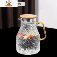 锤纹冷水壶家用大容量可高温玻璃凉水壶泡茶壶夏季耐热凉水杯套装 敬平