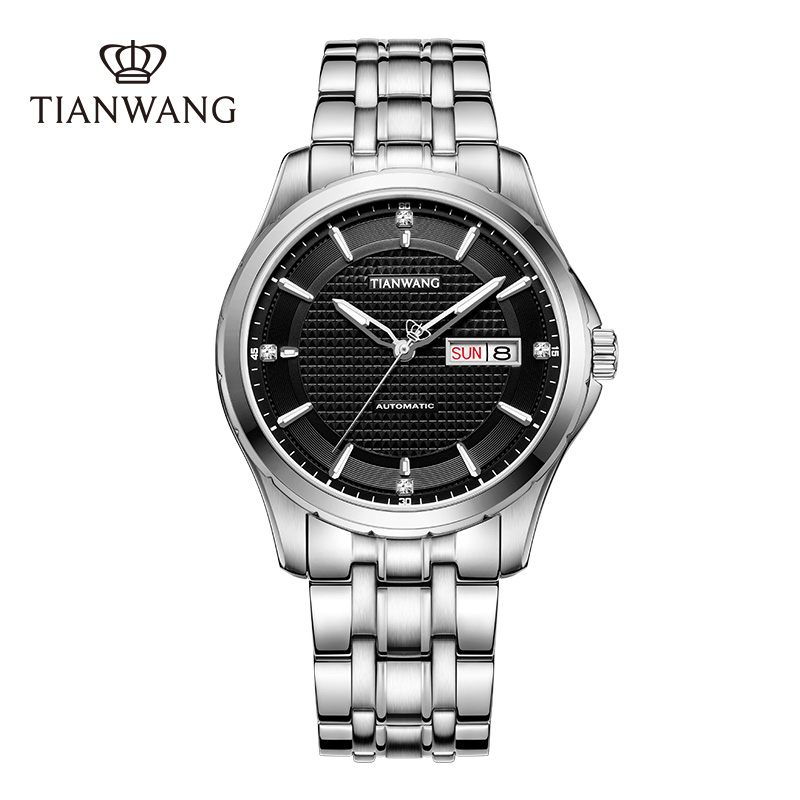 天王表商务休闲大气机械表高级正品双历男表送父亲爸爸礼物51396