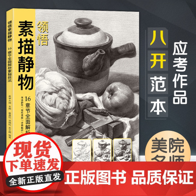 领悟素描静物 8八开临摹范本 素描入门基础教材书籍 组合画册集单个罐子道具结构解析照片写生 校联考美术高考名师绘画示范