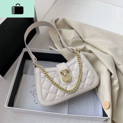 夏天小包包女包2020流行新款潮时尚菱格链条单肩包网红洋气腋下包NEW LAKE女士单肩包