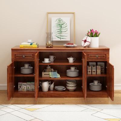 森美人实木餐边柜酒柜茶水柜简约现代中式客厅厨房柜子储物柜多功能碗柜