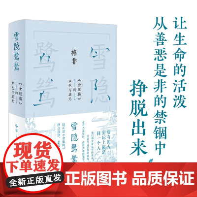 雪隐鹭鸶:《金瓶梅》的声色与虚无(布面精装)格非作品 全新序言小说研究悲悯观世精神维度朱赢椿设计全书共三卷 译林正版