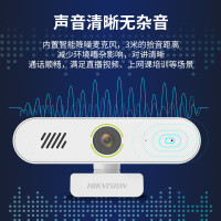 海康威视(HIKVISION)电脑摄像头1080P高清USB免驱带麦克风扬声器摄像机网课家用直播视频会议E12S磨砂白