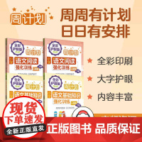 周计划 小学语文基础知识强化训练+阅读强化训练 小学123一二三年级 上(全彩护眼版)华东理工大学出版社 赠音频资源