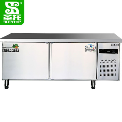 圣托(Shentop)奶茶店不锈钢冰柜水吧台 厨房冷冻柜操作台冰箱 1.8米平冷工作台商用 DHC06
