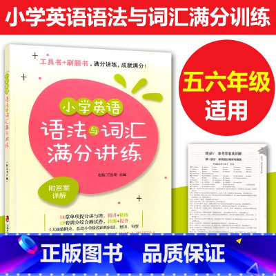 [正版] 小学英语语法与词汇满分讲练 小学五六年级英语语法强化训练 上海小学英语词汇精讲精练 总结小学语法 句型