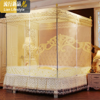 蚊帐防护加高宝宝防摔拉链三开蒙古包方形1.2/1.5/1.8免打孔 三维工匠