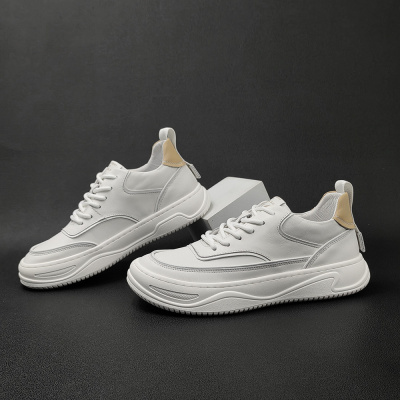 真皮鞋子男板鞋男款潮流百搭欧洲站男鞋萌丑芒果鞋男士歪头休闲鞋