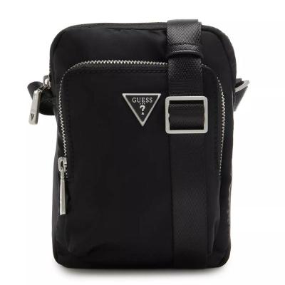 GUESS男士经典黑色单肩斜挎包时尚休闲旅行包